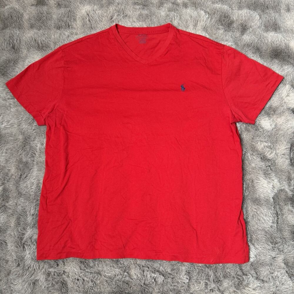 Polo Ralph Lauren Jersey Crewneck Red Classic-Fit T-Shirt Size Large
